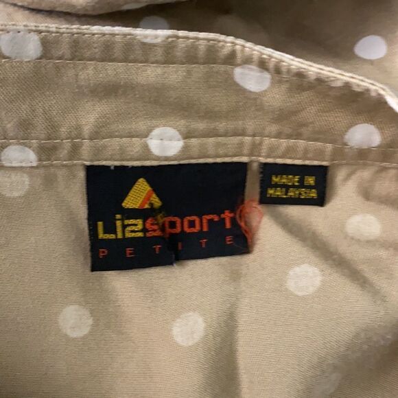 Vintage Liz Sport Polka Dot Cropped Button Front Top - Picture 4 of 4